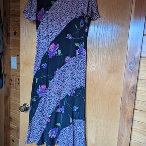Floral Black and Pink Women's Dress
